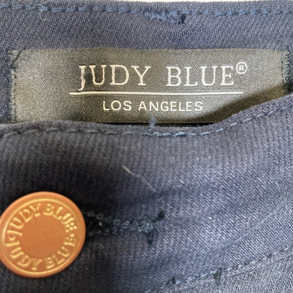 NWT Judy Blue “In the Navy” High Waist Wide Leg Cropped Denim Jeans Sz 16W - Picture 4 of 14